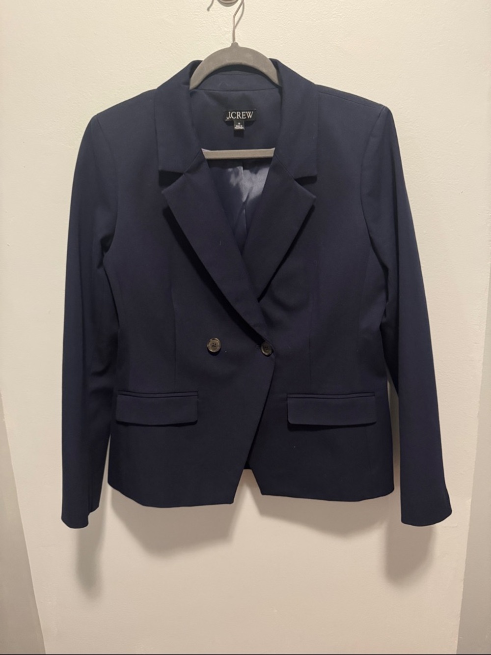 J. Crew Navy Double-Breasted Tailored Blazer